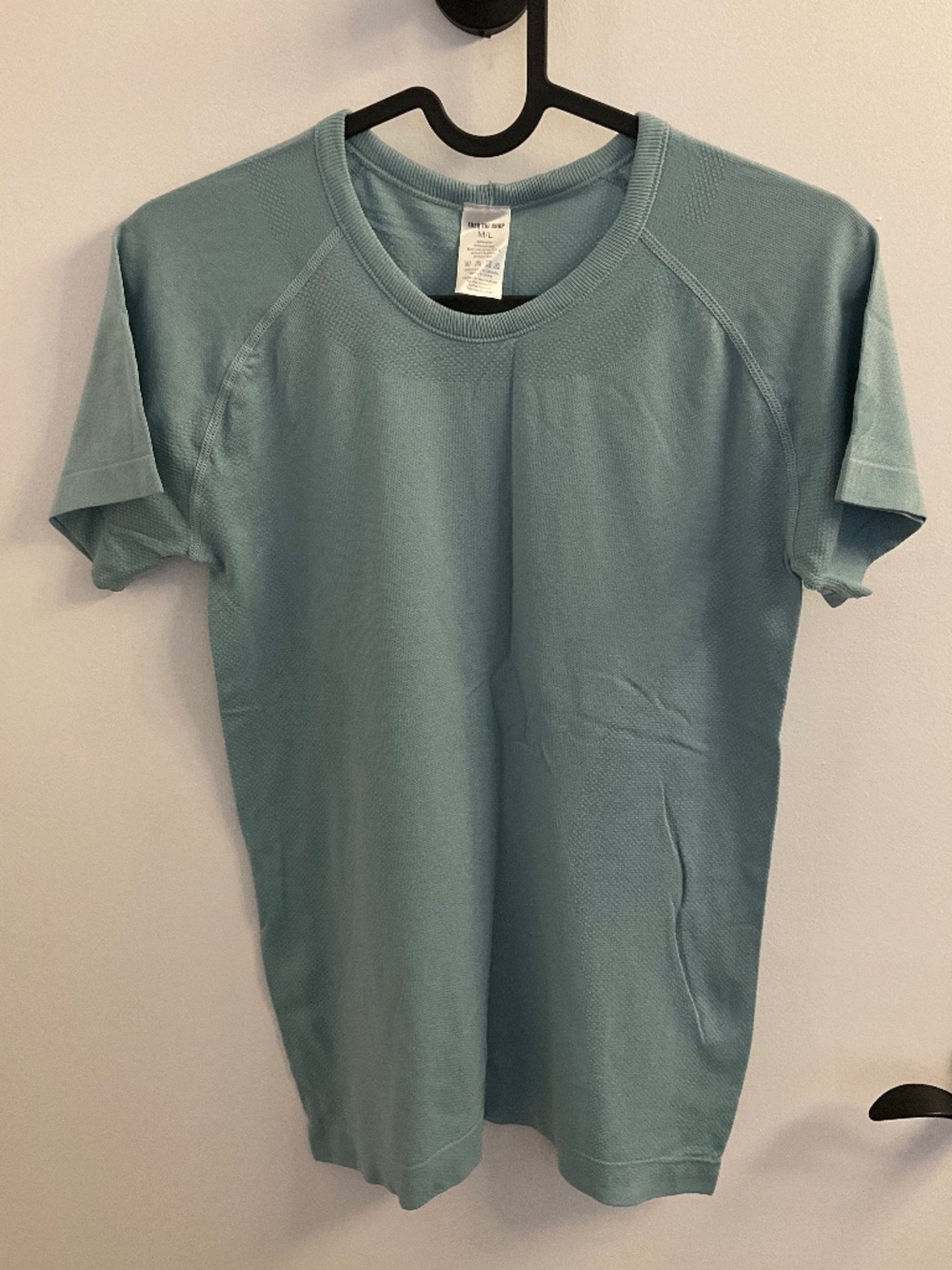 TKEQ the shop light blue textured top, size medium/large